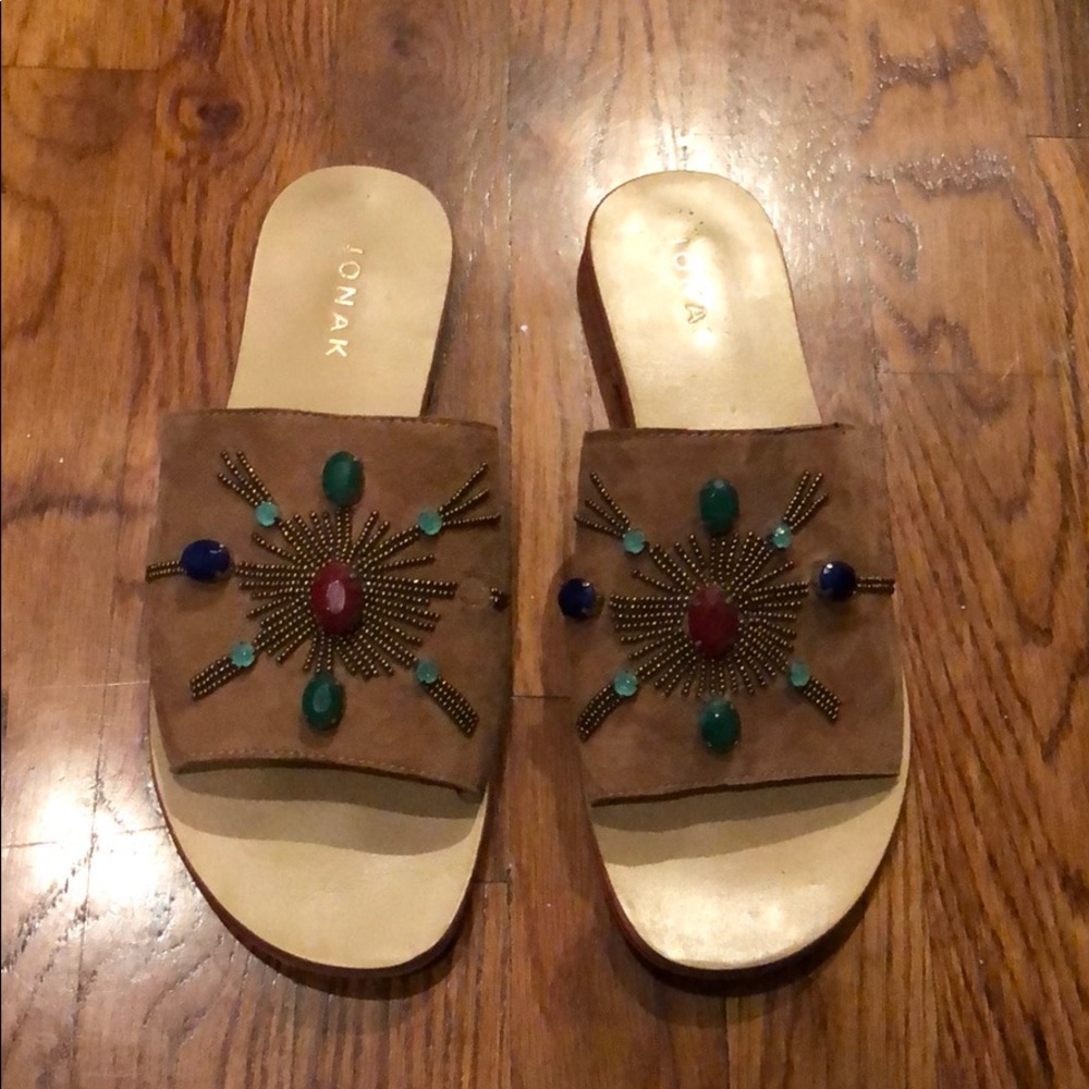 Jonak Jeweled Slip On Sandals - From Paris!